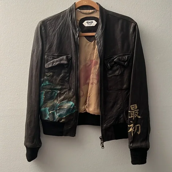 Pihakapi | Jackets & Coats | Pihakapi Hand Painted Black Biker 